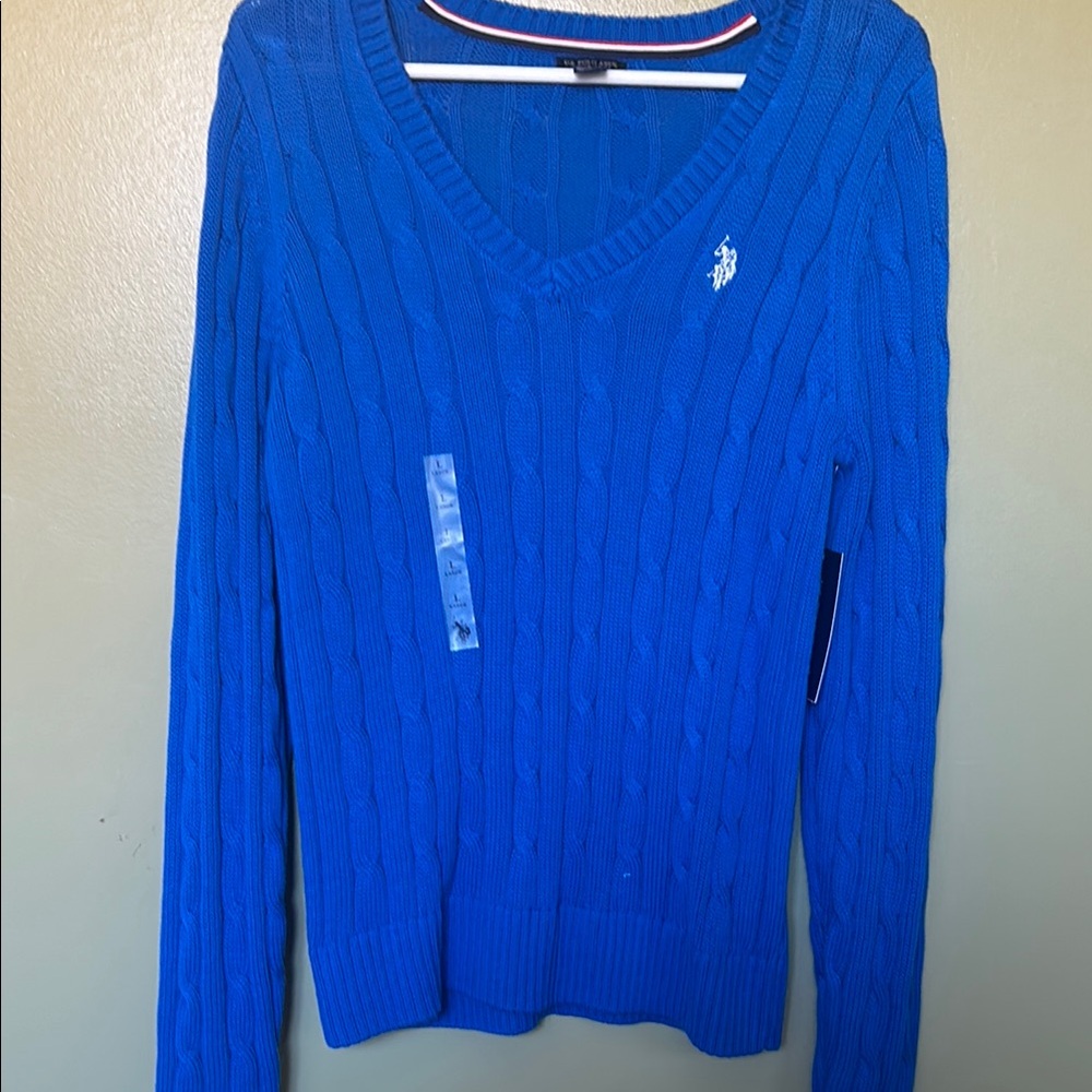 U.S. Polo Assn. Blue Cable Knit Sweater